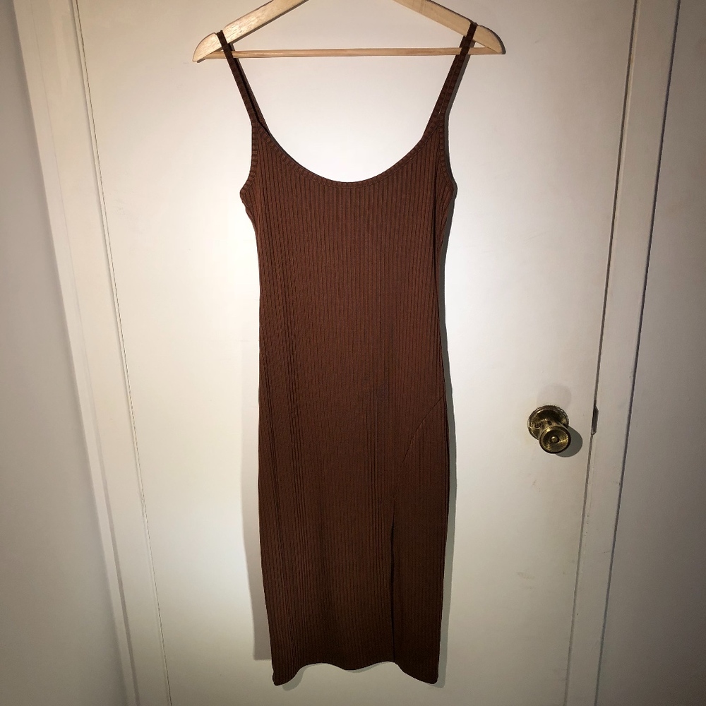Forever 21 Brown Ribbed Dress